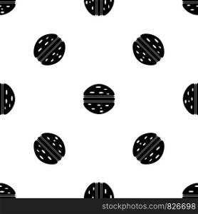Burger pattern repeat seamless in black color for any design. Vector geometric illustration. Burger pattern seamless black