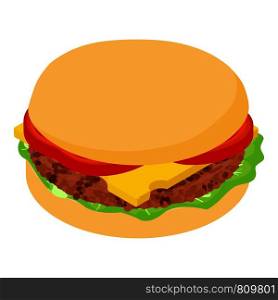 Burger small icon. Isometric illustration of burger small icon for web. Burger small icon, isometric 3d style