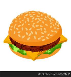 Burger tasty icon. Isometric illustration of burger tasty icon for web. Burger tasty icon, isometric 3d style