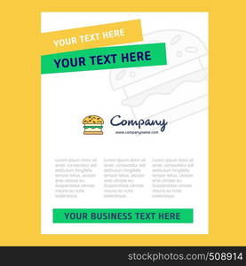 Burger Title Page Design for Company profile ,annual report, presentations, leaflet, Brochure Vector Background