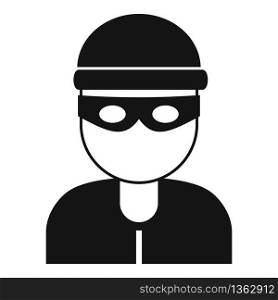 Burglar icon. Simple illustration of burglar vector icon for web design isolated on white background. Burglar icon, simple style