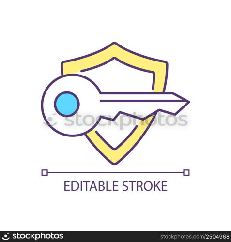 Burglar proof home RGB color icon. Protecting property. Gaining access to house. Home security system. Isolated vector illustration. Simple filled line drawing. Editable stroke. Arial font used. Burglar proof home RGB color icon