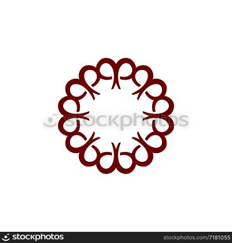 Burgundy Flower Decoration Logo Template Illustration Design. Vector EPS 10.
