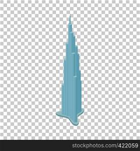Burj Khalifa isometric icon 3d on a transparent background vector illustration. Burj Khalifa isometric icon