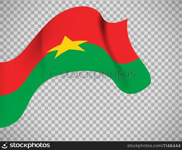 Burkina Faso flag on transparent background. Vector illustration. Burkina Faso flag on transparent background