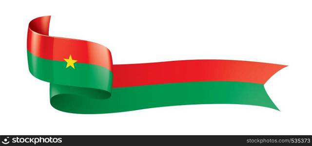Burkina Faso national flag, vector illustration on a white background. Burkina Faso flag, vector illustration on a white background