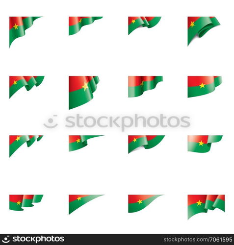 Burkina Faso national flag, vector illustration on a white background. Burkina Faso flag, vector illustration on a white background