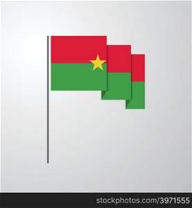 Burkina Faso waving Flag creative background