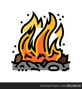 burn fire color icon vector. burn fire sign. isolated symbol illustration. burn fire color icon vector illustration