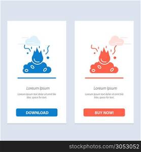 Burn, Fire, Garbage, Pollution, Smoke Blue and Red Download and Buy Now web Widget Card Template