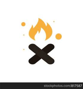 Burn, Fire, Garbage, Pollution, Smoke Flat Color Icon. Vector icon banner Template