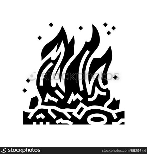 burn fire glyph icon vector. burn fire sign. isolated symbol illustration. burn fire glyph icon vector illustration