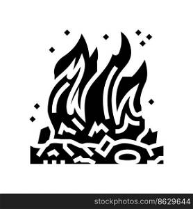 burn fire glyph icon vector. burn fire sign. isolated symbol illustration. burn fire glyph icon vector illustration