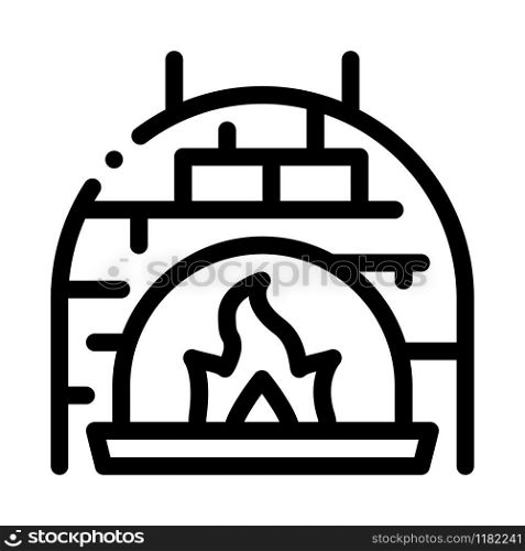Burn Flame Oven Icon Vector. Outline Burn Flame Oven Sign. Isolated Contour Symbol Illustration. Burn Flame Oven Icon Vector Outline Illustration