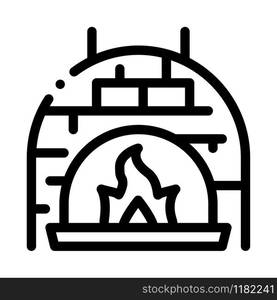 Burn Flame Oven Icon Vector. Outline Burn Flame Oven Sign. Isolated Contour Symbol Illustration. Burn Flame Oven Icon Vector Outline Illustration