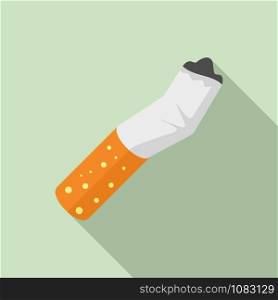 Burned cigarette icon. Flat illustration of burned cigarette vector icon for web design. Burned cigarette icon, flat style