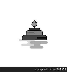 Burner Web Icon. Flat Line Filled Gray Icon Vector