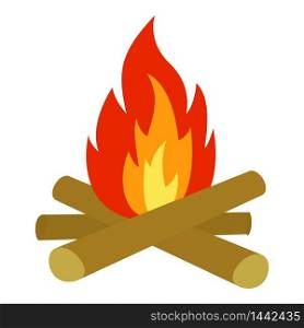 Burning bonfire icon. Flat illustration of burning bonfire vector icon for web design. Burning bonfire icon, flat style