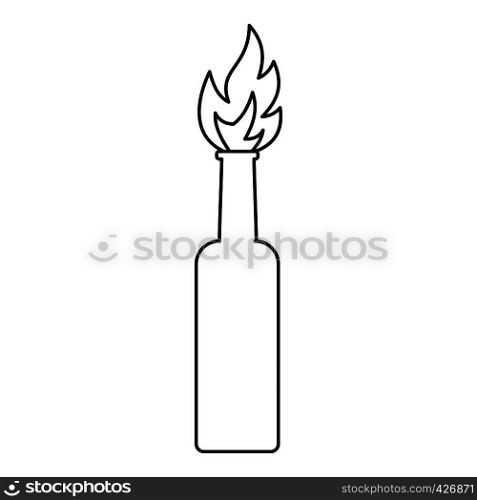 Burning bottle icon. Outline illustration of burning bottle vector icon for web. Burning bottle icon, outline style