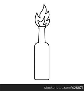 Burning bottle icon. Outline illustration of burning bottle vector icon for web. Burning bottle icon, outline style