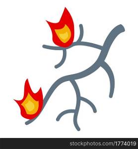 Burning branch icon. Isometric of Burning branch vector icon for web design isolated on white background. Burning branch icon, isometric style