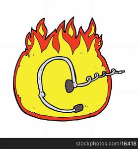 burning call center headset cartoon
