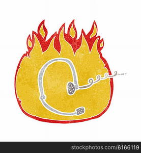 burning call center headset cartoon