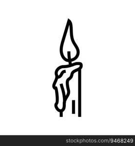 burning candle line icon vector. burning candle sign. isolated contour symbol black illustration. burning candle line icon vector illustration