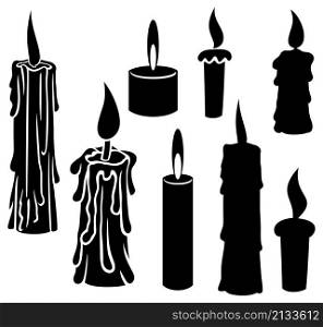 Burning candles set