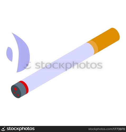 Burning cigarette icon. Isometric of Burning cigarette vector icon for web design isolated on white background. Burning cigarette icon, isometric style