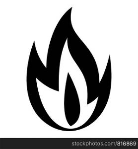 Burning fire icon. Simple illustration of burning fire vector icon for web design isolated on white background. Burning fire icon, simple style