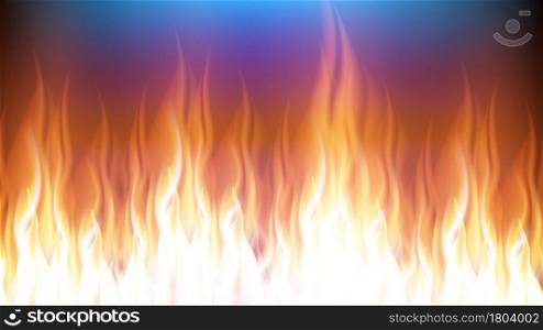 Burning Fire With Dangerous Flame Tongues Vector. Realistic Decorative Flammable Hot Fire Burn. Shine And Heat Orange Flaming Fireplace Explosion. Blaze Power Glowing Template 3d Illustration. Burning Fire With Dangerous Flame Tongues Vector