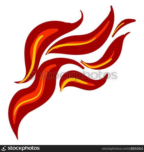 Burning flame, illustration, vector on white background.