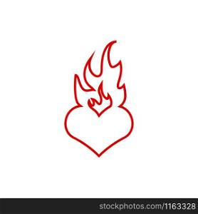 Burning heart icon graphic design template vector illustration