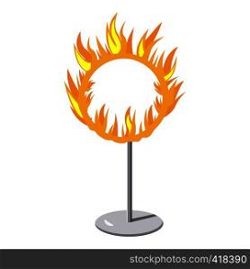 Burning hoop icon. Cartoon illustration of burning hoop vector icon for web. Burning hoop icon, cartoon style