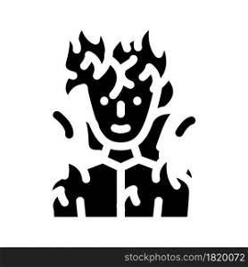 burning man fantasy character glyph icon vector. burning man fantasy character sign. isolated contour symbol black illustration. burning man fantasy character glyph icon vector illustration