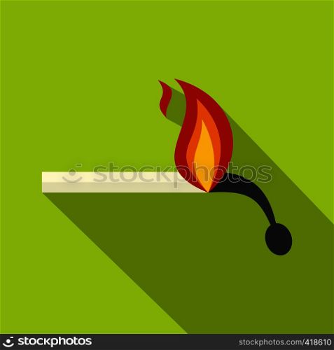Burning match icon. Flat illustration of burning match vector icon for web. Burning match icon, flat style