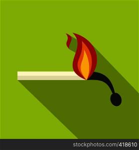 Burning match icon. Flat illustration of burning match vector icon for web. Burning match icon, flat style