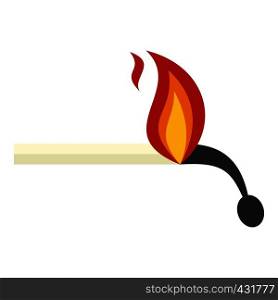 Burning match icon flat isolated on white background vector illustration. Burning match icon isolated