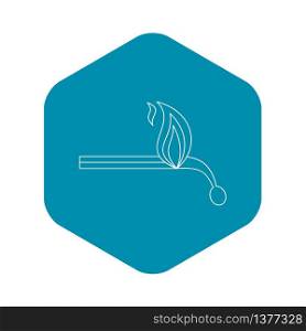 Burning match icon. Outline illustration of burning match vector icon for web. Burning match icon, outline style