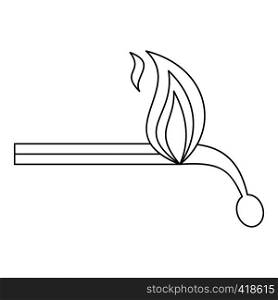 Burning match icon. Outline illustration of burning match vector icon for web. Burning match icon, outline style