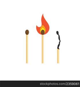 burning match icon vector illustration concept design template web