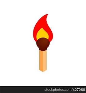 Burning match isometric 3d icon on a white background. Burning match isometric 3d icon