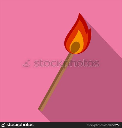 Burning matche icon. Flat illustration of burning matche vector icon for web design. Burning matche icon, flat style