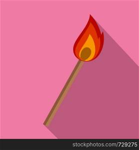 Burning matche icon. Flat illustration of burning matche vector icon for web design. Burning matche icon, flat style