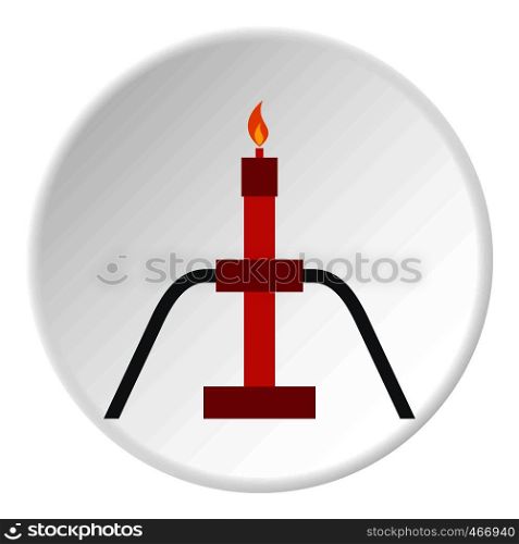 Burning oil gas flare icon in flat circle isolated vector illustration for web. Burning oil gas flare icon circle