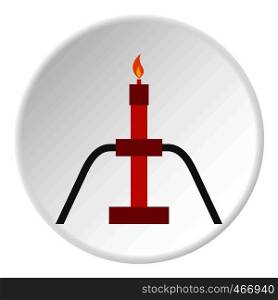 Burning oil gas flare icon in flat circle isolated vector illustration for web. Burning oil gas flare icon circle