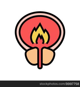 burning pain bladder color icon vector. burning pain bladder sign. isolated symbol illustration. burning pain bladder color icon vector illustration