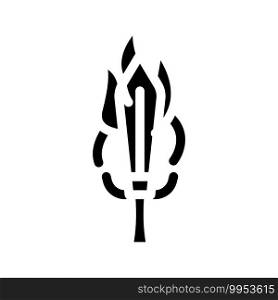 burning sword glyph icon vector. burning sword sign. isolated contour symbol black illustration. burning sword glyph icon vector illustration flat