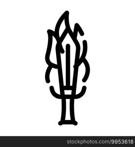 burning sword line icon vector. burning sword sign. isolated contour symbol black illustration. burning sword line icon vector illustration flat